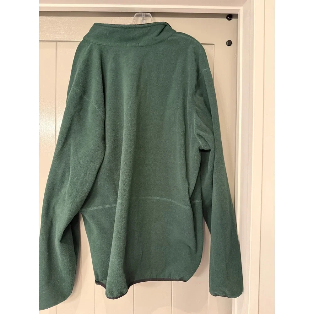 IZOD Mens Forest Green Full Zip Fleece Jacket XLT Tall Mock Neck Pockets
